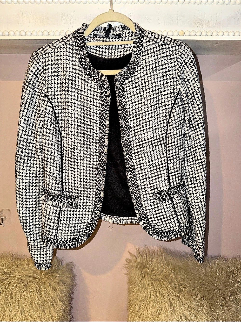 Black & White Houndstooth Jacket Size XS NWT